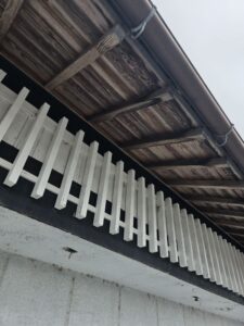 南丹市 外壁塗装 着工前 軒天・木部の状態確認